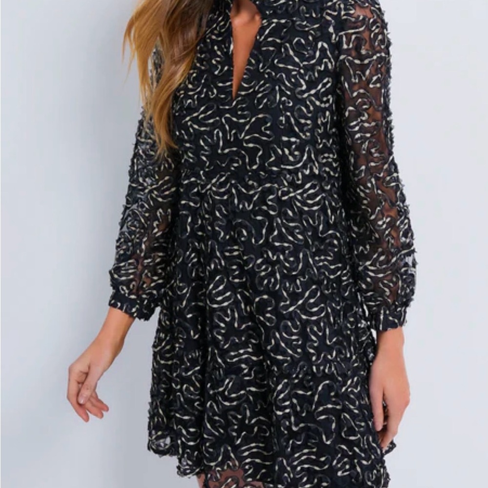 Tuckernuck Nightly Organza Palmerston Dress Black Gold